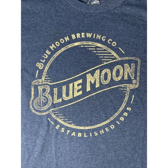 Blue Moon Other - Lucky Brand Blue Moon Men's T-Shirt Blue Small Cotton Blend Brew Beer Logo NWOT